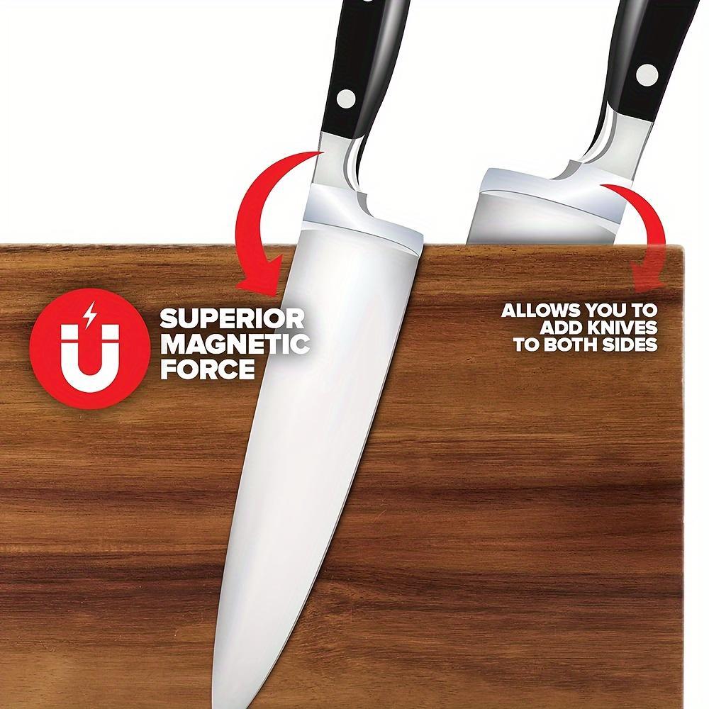 SUNDAY MIRTH Magnetic Knife Block Holder Rack, Wooden Knife Storage Rack, Multifunctional Storage Knife Holder, Kitchen Accessories, Kitchenware