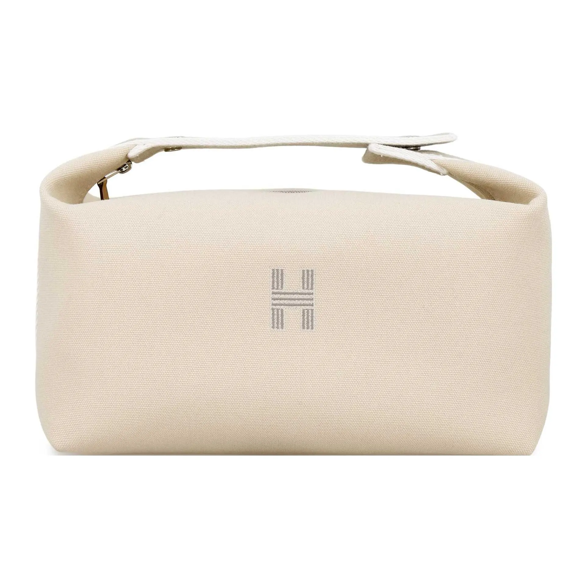 Hermes Bride-a-Brac Cotton Travel Toiletry Bag for Women, Large Size, Beige
