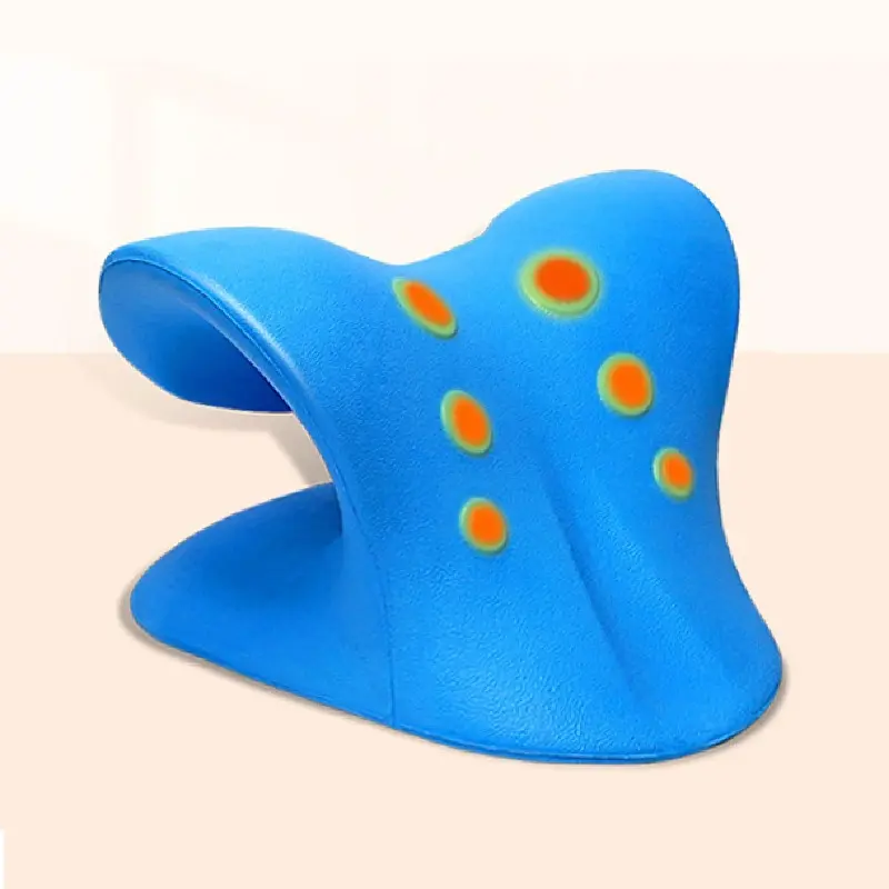 Cervical Massage Pillow Portable Gravity Acupressure Neck Correction Neck Support Neck Relaxer Sleep Repair Traction Pillow Body Care Therapy Home Spa Equipment Blue