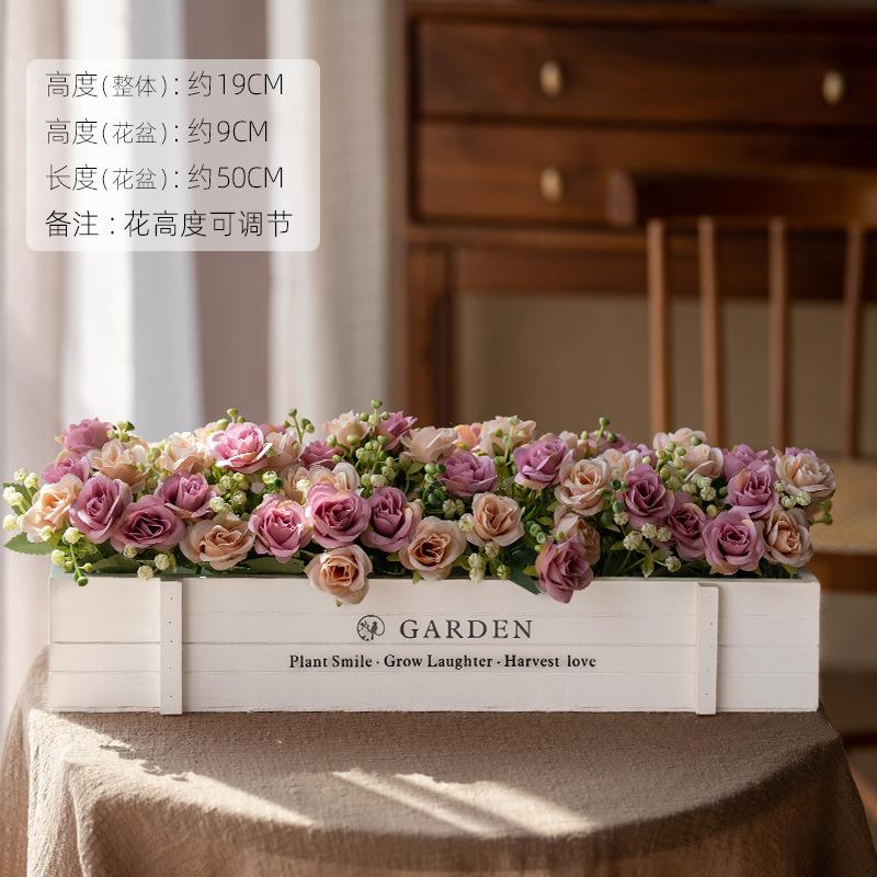 Fence Greenery with Flower Planter, Window Sill & Corner Decorative Privacy Screen Pot garden roses White Babys Breath Bouquet