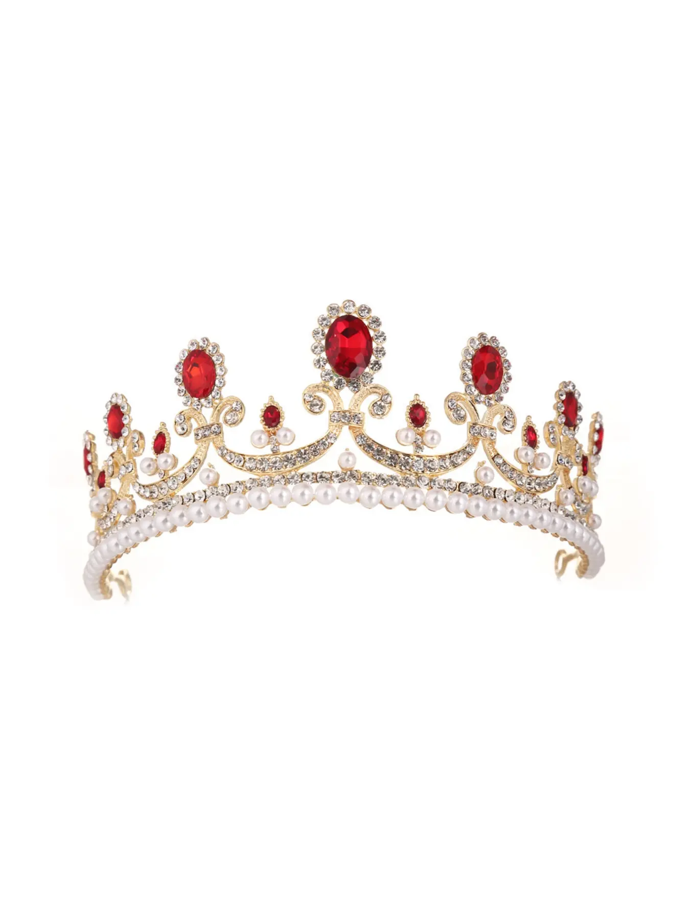 European and American Bridal Crown, European Baroque Princess Tiara, European and American Vintage Gold Luxury Crystal Crown Hair Comb