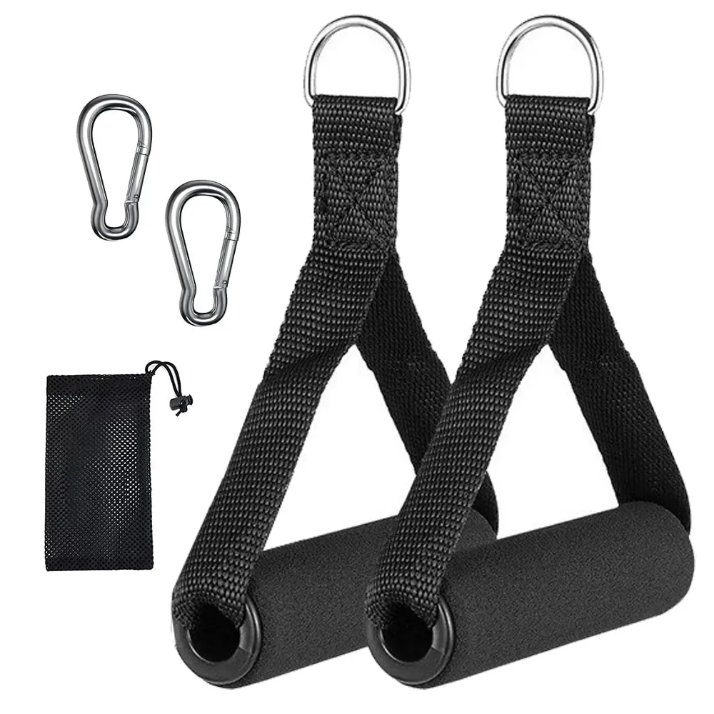 Gym exercise handles, replacement handles for cable machine pulleys, resistance bands and strength trainers, pull-down exercise accessories, home gym accessories