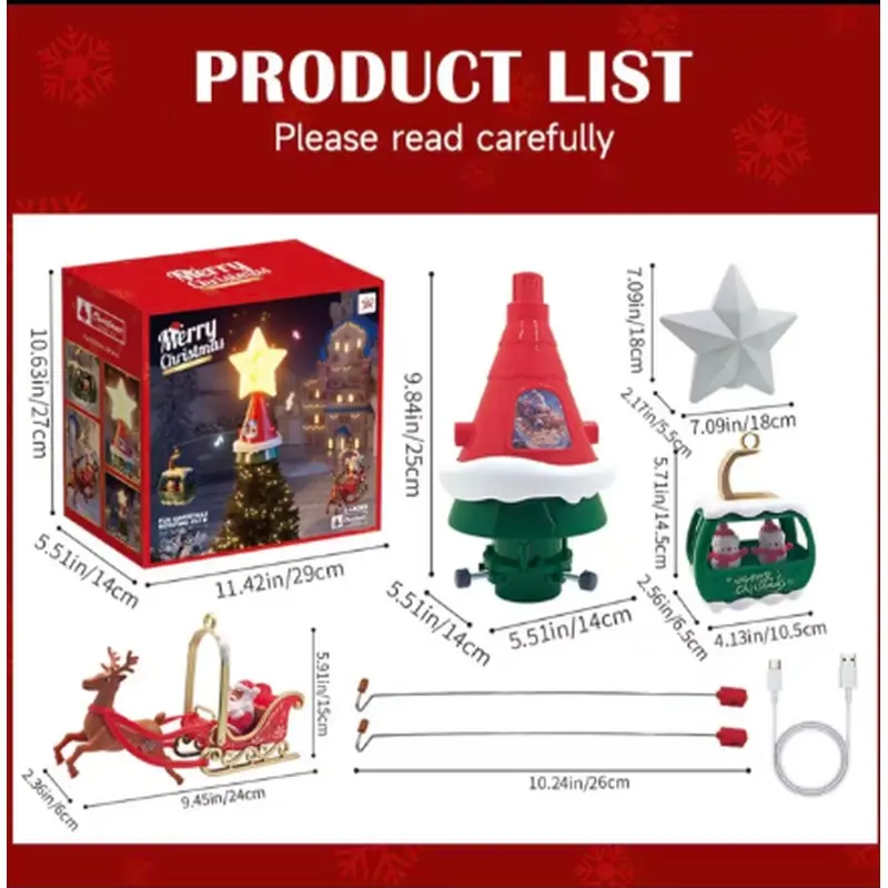 New Christmas Tree Topper Rotating Musical Light Ornament Holiday Decoration Full Automatic Home Decor Xmas Star Top Tree Star Lights