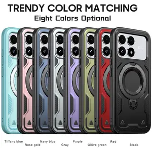 Xiaomi Poco M6 Pro Phone Case, Magnetic Stand Protector, Full Coverage Anti-Drop, Simple Design, Shockproof Shell, Essential Accessories