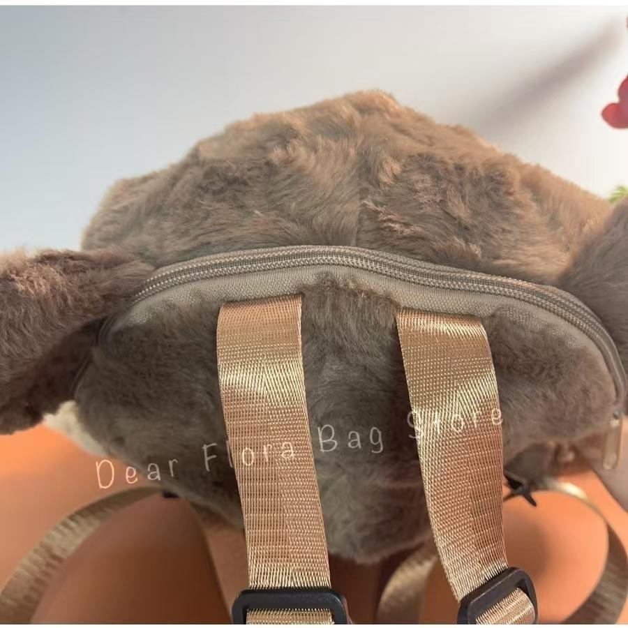 New Cute Plush Brown Bear Backpack Kawaii Soft Animal Knapsack High Quality Lolita Furry Shoulder Bag Fashion Girl Birthday Gift