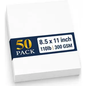50 Pack White Cardstock 8.5 x 11, 110 lb 300 GSM Card Stock Paper, Letter Size Cardstock for Invitations, Greeting Cards, Card Making, Crafting,   and DIY Projects