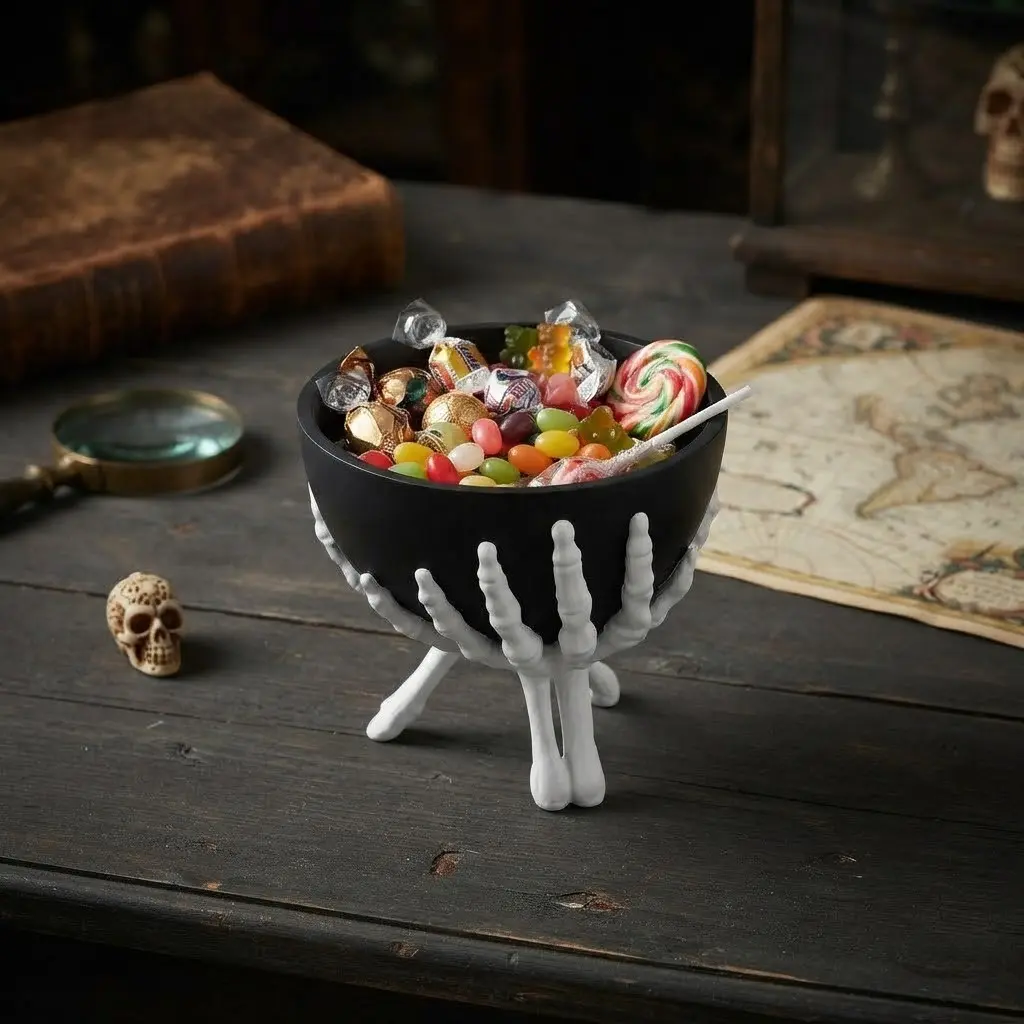 Skeleton Hand Stand Bowl, Halloween Decoration Bowl, Decorative Bowls for Home Decor, Creative Desktop Craft, Unique Tableware Accessory, Perfect for Festive Displays