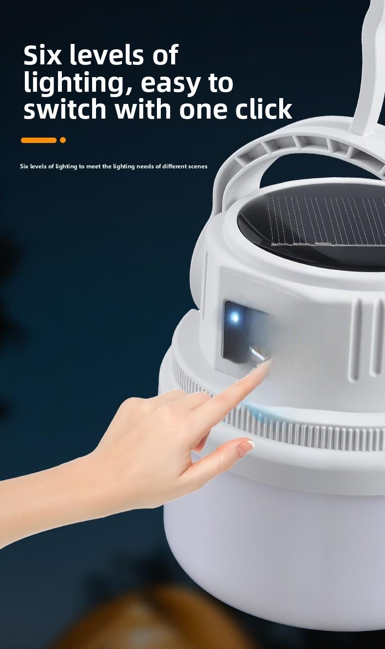 Solar Camping Lantern Outdoor Rechargeable LED Lights for Tent Emergency Home Use Portable Waterproof Lamp for Night Camping Party Hiking