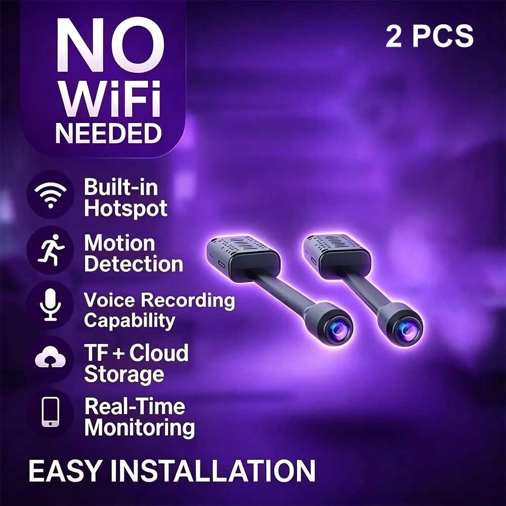 YINGWEICAM 1080P Full HD Indoor Wireless Security Camera - No Charging Needed, 128G Max Memory Card Support, AP Hotspot Direct Connection, Intelligent Motion Detection, Cloud Storage, Adjustable Lens, Ad-Free App, Night Vision, Wireless Security Camera I