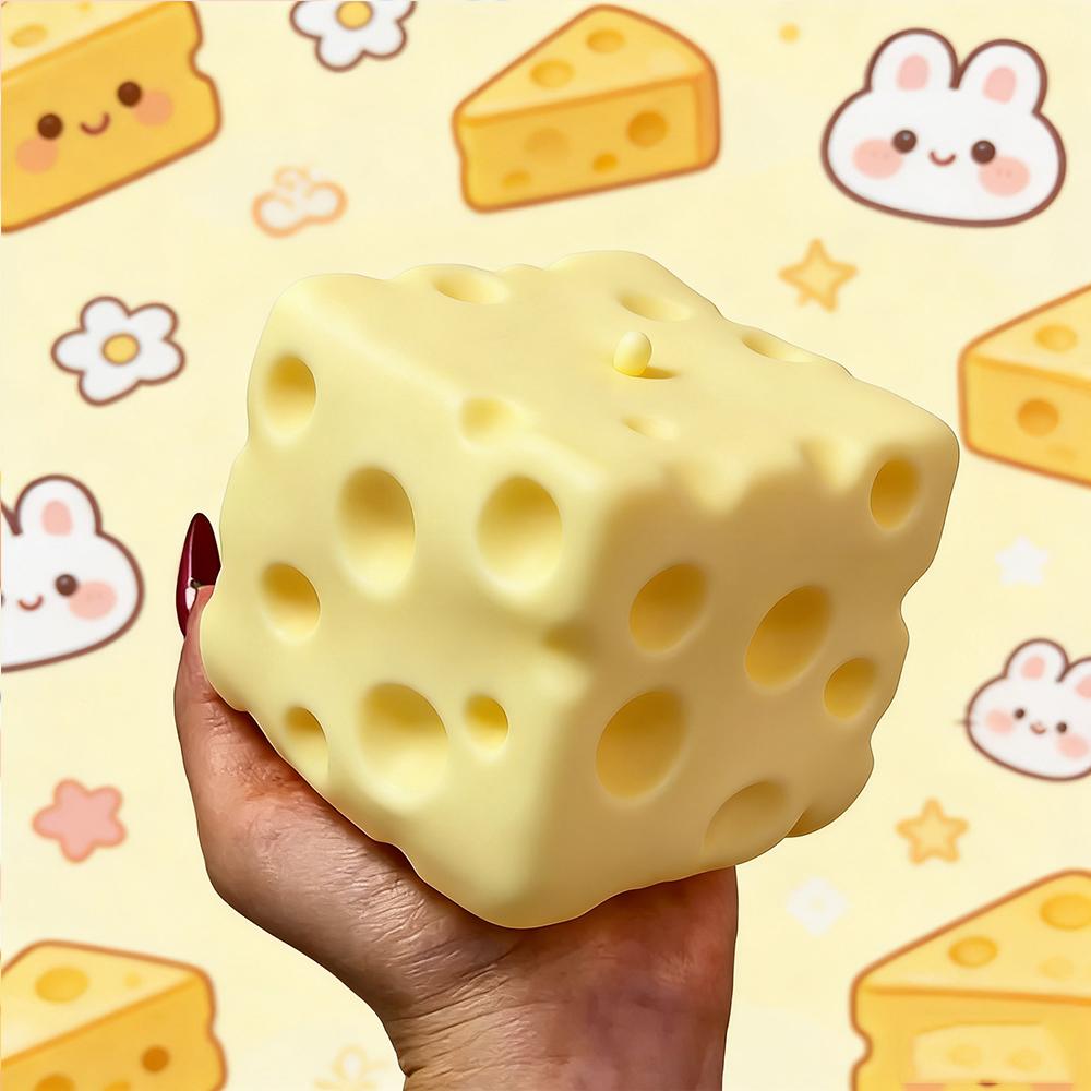 New Jumbo Cheese Cube Stress Ball Big Cheese Shapeable Squeeze Ball Non-Bounce Fidget Toy ASMR Sensory Anti-Stress Festival Gift