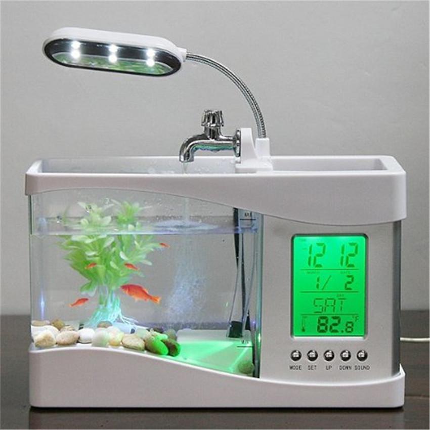 Mini Household Small USB Creative Fish Tank Aquarium Desktop Living Room Ecological Landscaping Goldfish Tank Gift