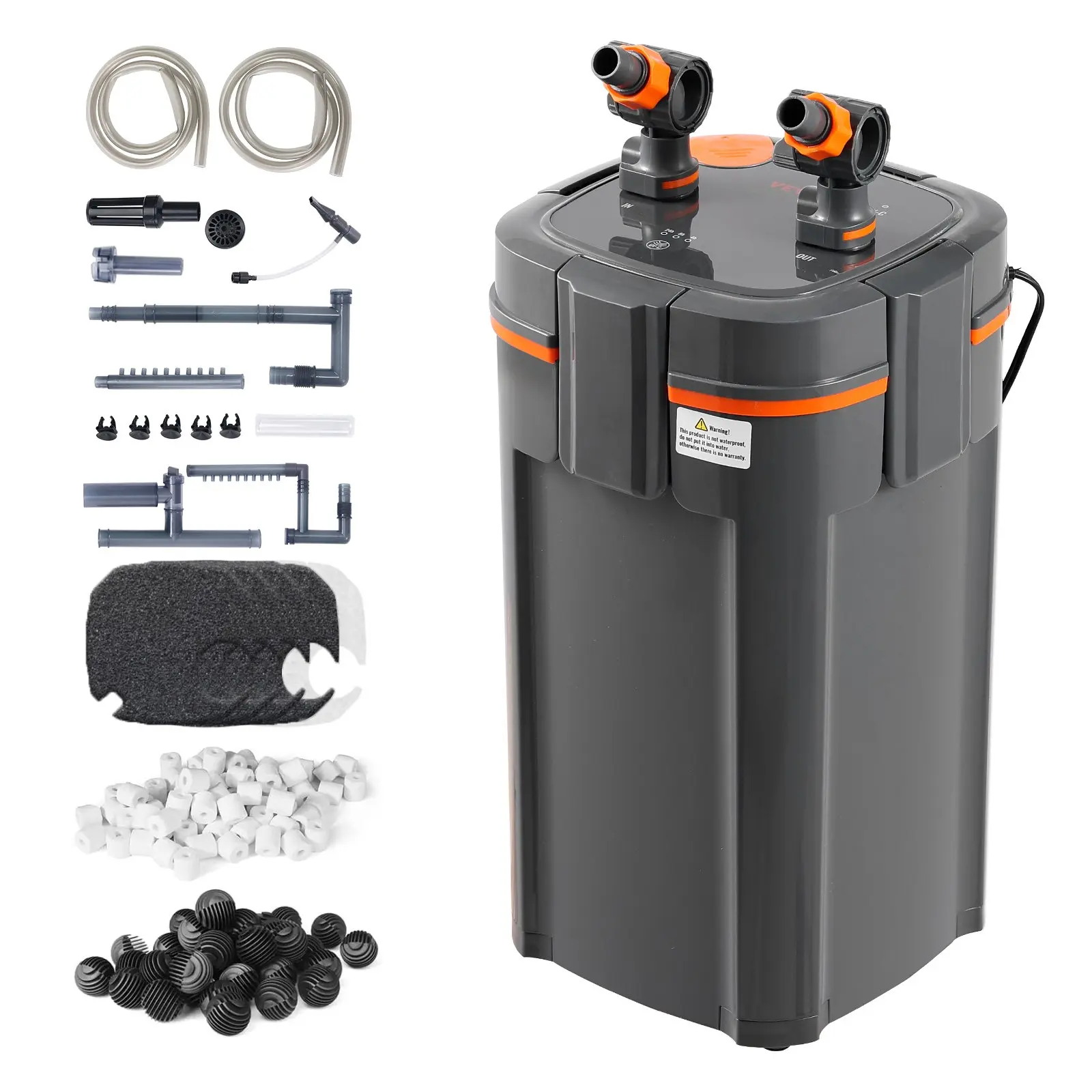 VEVOR Aquarium Filter 660GPH, 5-Stage Canister Filter 235 Gallon, Ultra-Quiet In-Tank Aquarium Filter with UV Protection, Submersible Power Filter with Multiple Function for Fish Tanks, 25W,toolupgrade