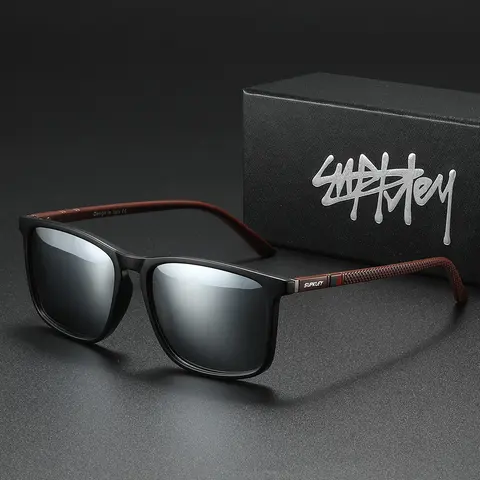 SUPKLEY Lightweight And Comfortable Casual Style Men'S Polarizing Sun Protective Sunglasses With Square Frames For Daily Travel, Uv Protection, Driving And Hiking To Reduce Glare, Trendy Casual Sunglasses, Casual Outdoor Sunglasses