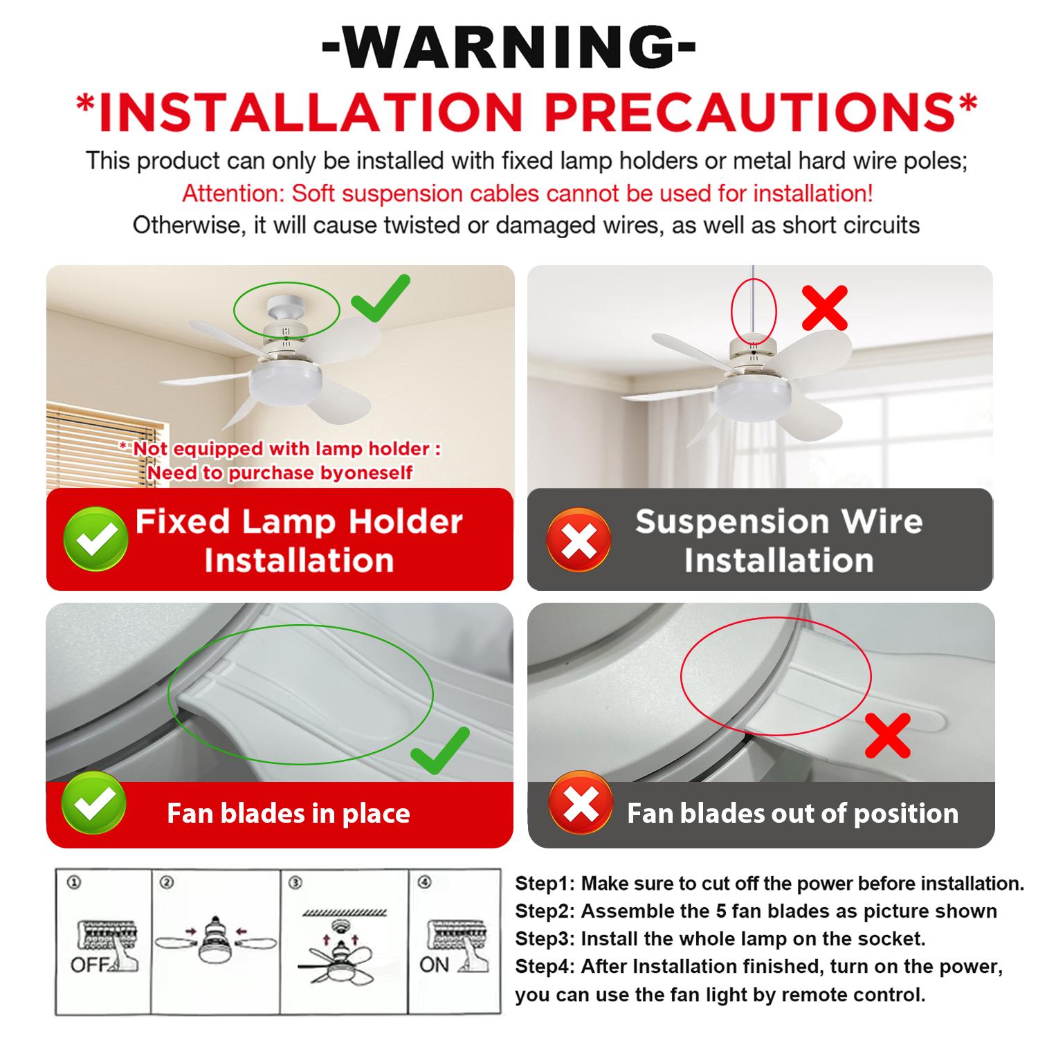 20.5 Inch Remote Control Ceiling Led Light Fan with Extension Pole, Tool-Free Installation, Energy-Saving Nightlight, Timer, Bedroom/living Room/kitchen