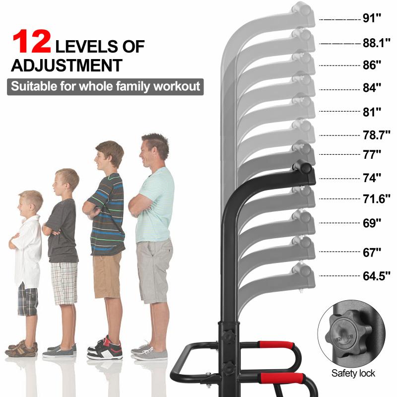 Pull-up bar and double-bar pull-up machine, strength training tower, specifically for home gyms, height-adjustable heavy-duty multi-functional strength training and fitness equipment