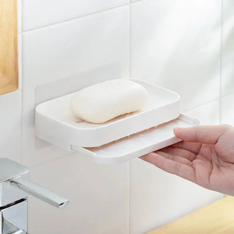 Nachuan Bathroom Magic Sticker Draining Soap Holder Bathroom Punch-Free Wall Mount Excellent PS Material Delicate Texture