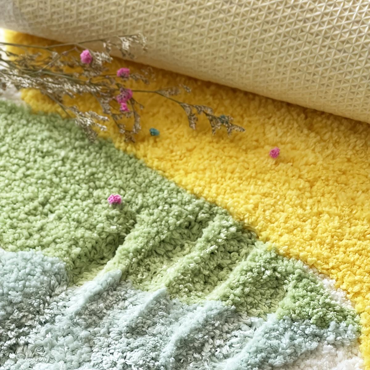 Lemon Fruit Plush - Soft Thick Cushioned with Lemon Slice, Machine Washable Non-Slip Absorbent Carpet Suitable for Bathroom, Bedroom, Kitchen, Entryway - Thick Plush Texture (19.7x24.4 Inch)