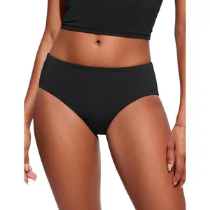 Bikini Bottoms for Women Mid Rise Full Coverage Bathing Suit Swimsuit Basic Swim Briefs