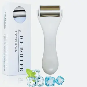 Stainless Steel Ice Roller for Face & Body, Portable Facial Cooling Massage Roller for Daily Skin Calming Care