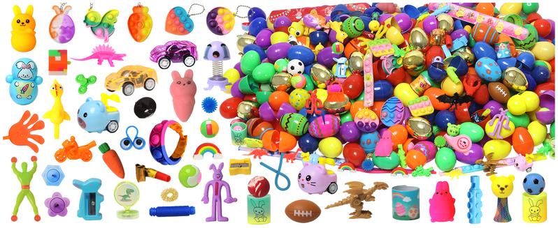 200 Pcs Prefilled Easter Eggs with Toys Inside,Easter Basket Stuffers,Surprise Easter Egg Fillers,Easter Toys Bulk,Easter Egg Hunt,Prizes Classroom Events,Easter Gifts,Eggs Fillers,Easte Party Favors