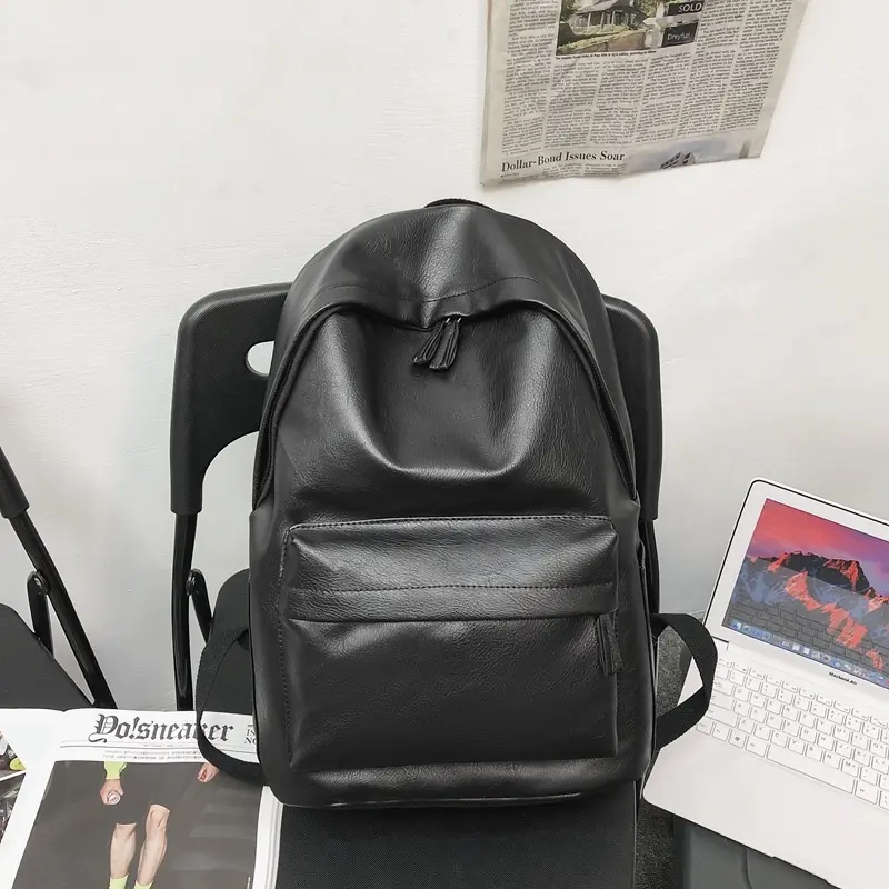 Unisex Soft Leather Laptop Backpack, Large Capacity Stylish  Travel Rucksack, Durable Versatile School Bookbag Daypack for Students, Campus Life, Daily Commute, Outdoor Trips and Everyday  Use