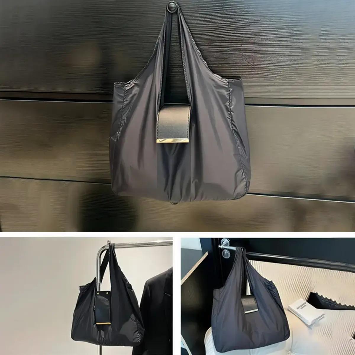 2026 Keychain Tote Bag,Foldable Environmentally Friendly Shopping Bags, Expandable Leather Mini Bags with Key Ring, Portable Handbag for Daily Errands Gift