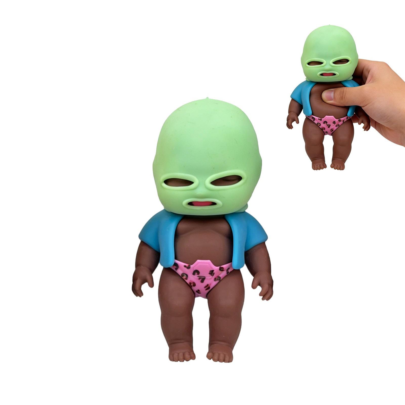 Trendy Silicone Mask Doll Model, Fun Street Style Stress Relief Toy, Washable Tpr Art Doll, Ideal Gift for Adults and Collectors weighted plush rare Cartoon Gorilla Backpack Whale Shark Kawaii Large Fat Cat surprise Removable Recording Teddy Bear