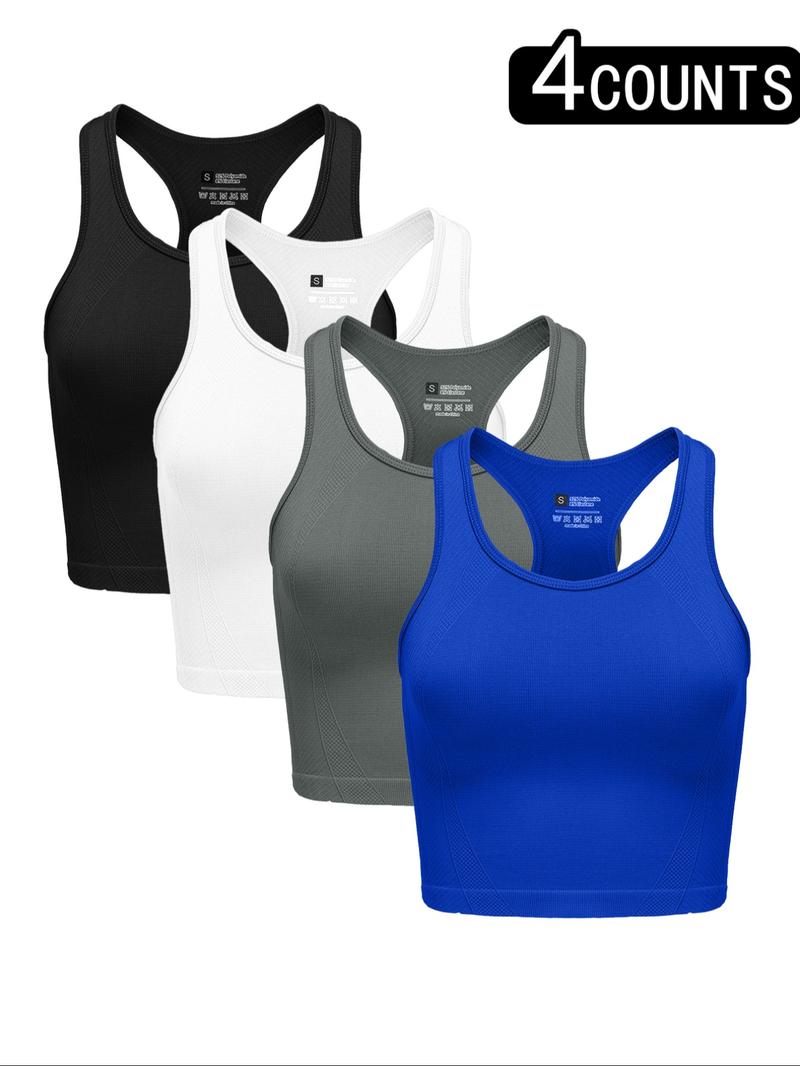 Women's Scoop Neck Sports Vest, Quick Drying Sports Tank Top for Yoga Gym Workout Running, Ladies Sportswear Clothing for Fall, Breathable Workout Tops