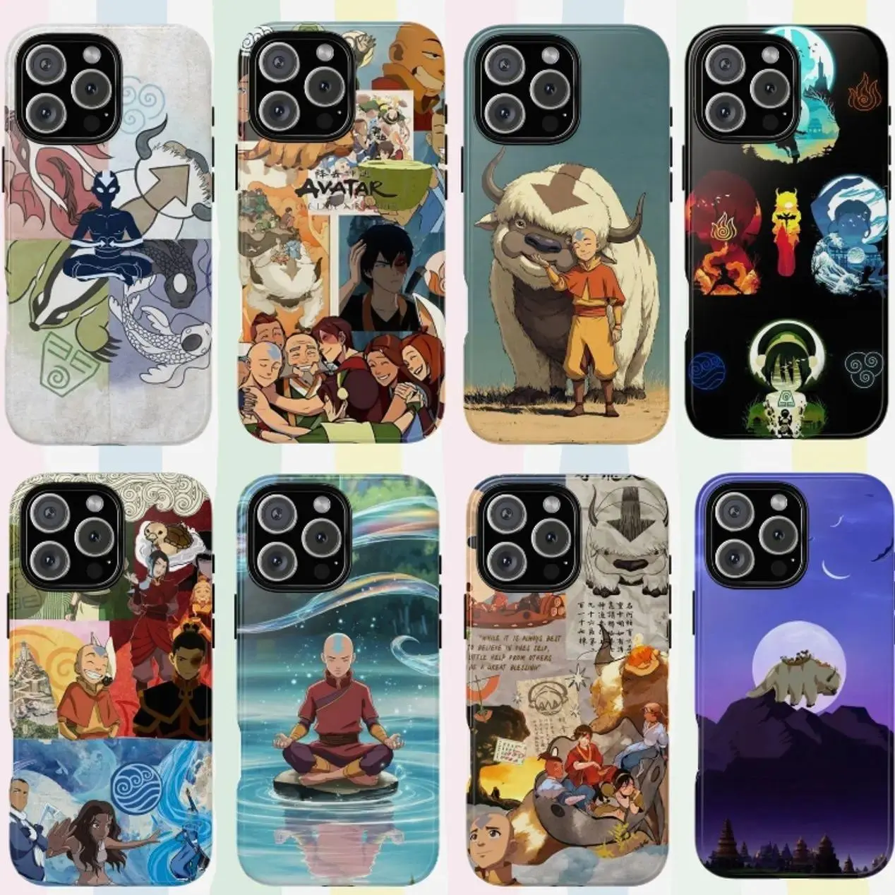 Avatar The Last Airbender Collage Smartphone Case - Tough Safety Protection Accessory, Handheld Phone Cover with Screen Protector Compatibility for iPhone 11-17 Pro Max/Plus, Samsung Galaxy S23-25 Devices, Accessories