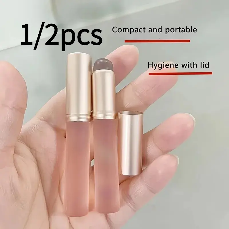 1/2 silicone round head soft lip brush, professional lipstick application brush, girls' cosmetics tool makeup brush