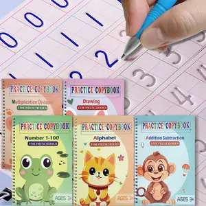 Grooved Handwriting Workbooks,Magic Copybook,Magic Writing Practice copy books, to help  improve their handwriting ink Practice  3-8 Calligraphy for ( edition)