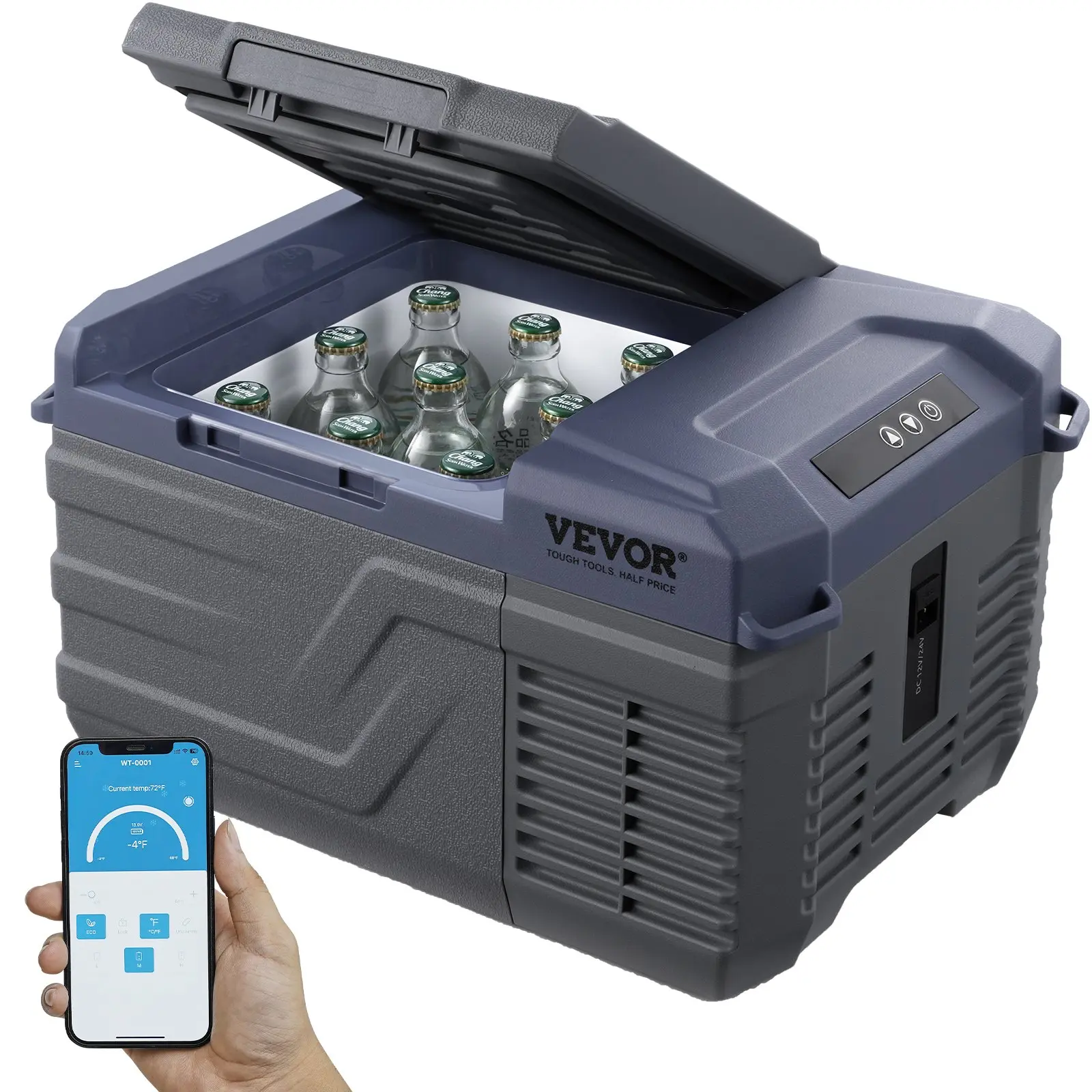 【DealsForYouDays】VEVOR Car Refrigerator, 12 Volt Car Refrigerator Fridge, 9 L Single Zone Portable Freezer, -4-68 Adjustable Range, 12/24V DC and 100-240V AC Compressor Cooler for Outdoor, Camping, RV