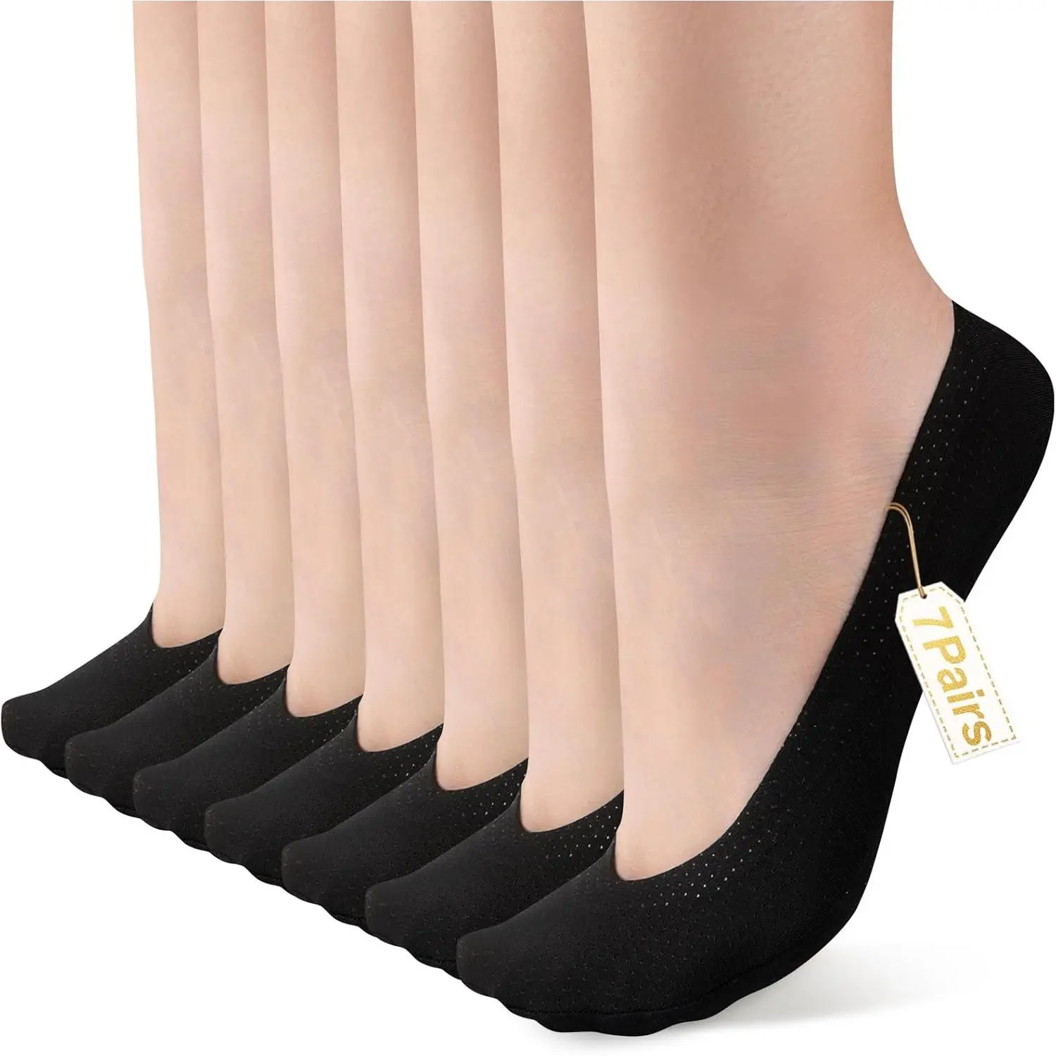 7 Pairs Women's No Show Socks Ultra Low Cut Non-Slip Invisible Liner Socks for FlatsGift