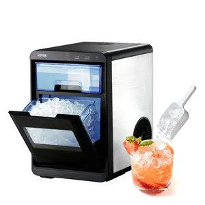 【DealsForYouDays】VEVOR Countertop Ice Maker, 44 lbs per Day, Self-Cleaning Portable Machine with Scoop, Drawer-Style Ice Access, Nugget Ice-Making Machine with Chewable Ices for Home, Kitchen, Office, Bar Party