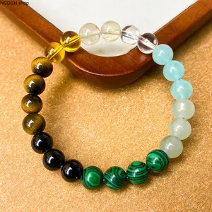 Money Bracelet Women - Trendy Tiger Eye Malachite Wealth Crystal Bead Bracelet, Adjustable Elastic Cord with Prosperity Stones, Powerful Abundance Energy Perfect for Daily Manifestation Success & Spiritual Jewelry