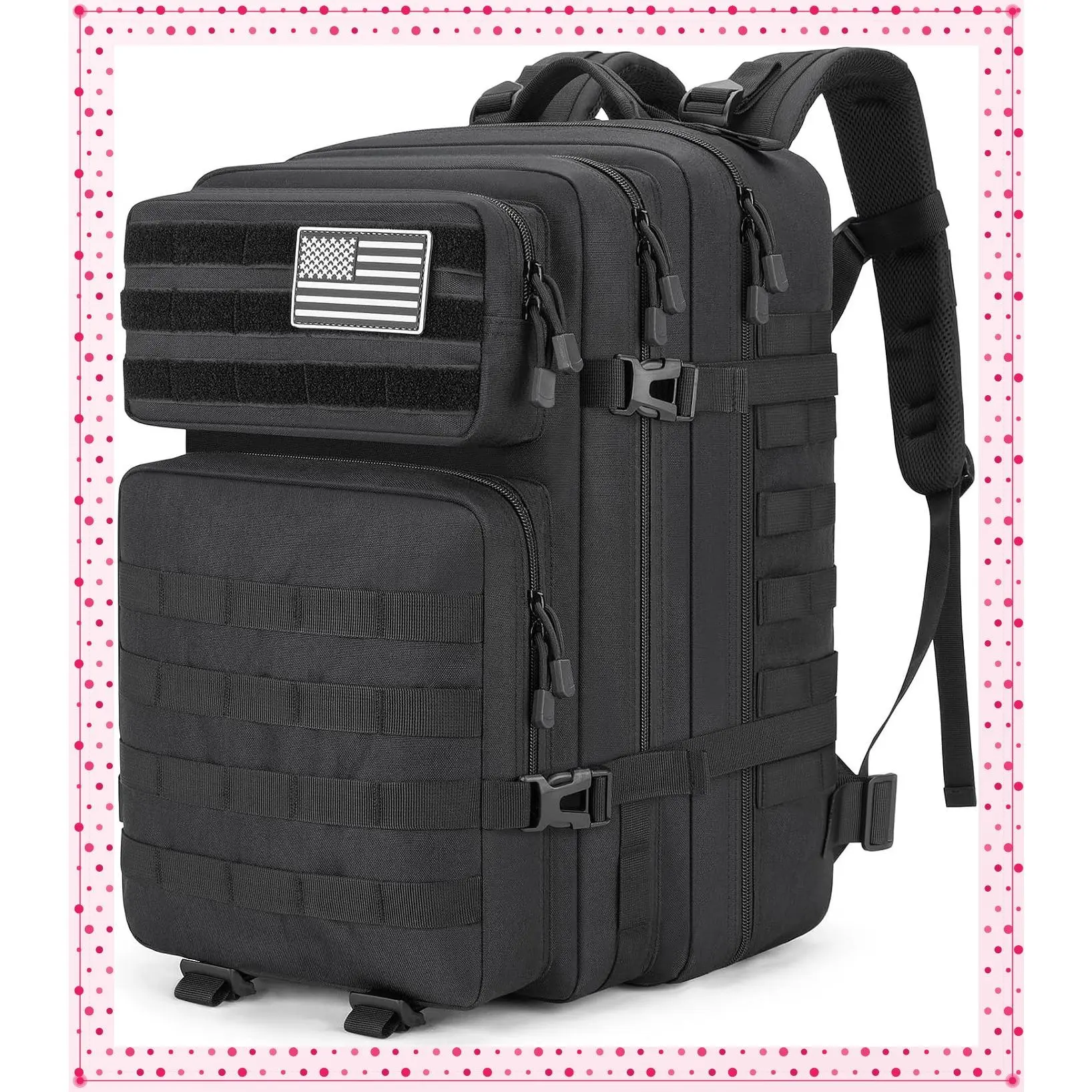 45L Large Tactical Backpack Military MOLLE 3-Day Bug Out Bag Water Resistant Heavy Duty Multi-Compartment for Hiking Camping Hunting FishingGift