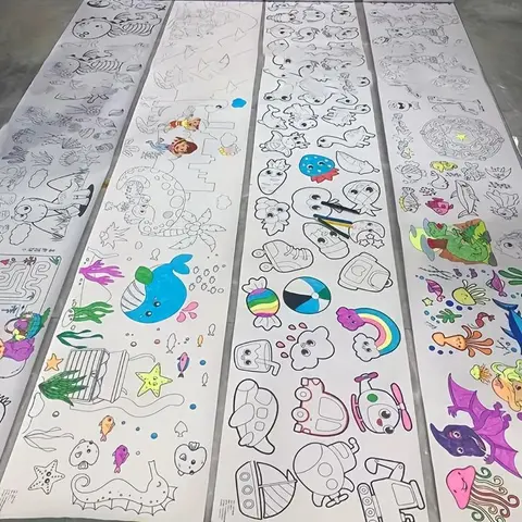 Random Pattern Doodle Painting Roll, 6/12counts set Art Drawing Paper, Painting Supplies for Students, Diy Craft Supply