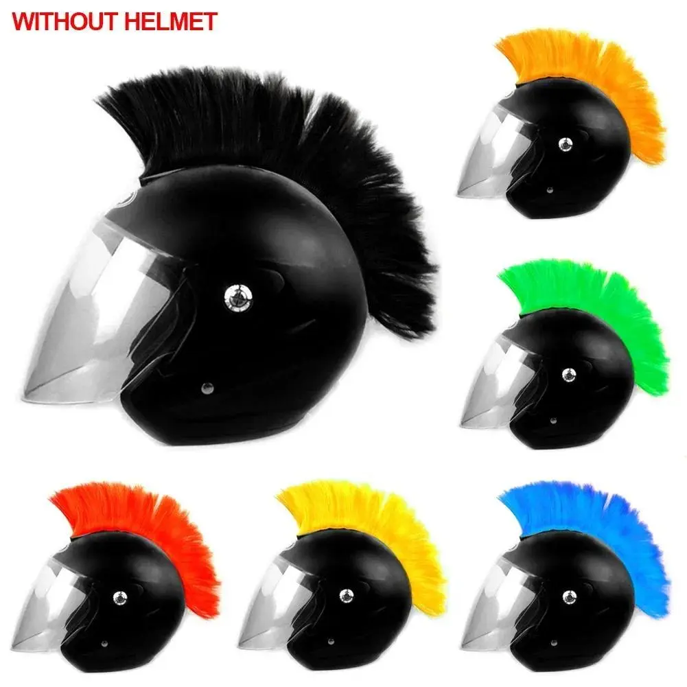 Mohawk Helmet Wig Cuttable Helmet Decorations Wigs Cockscomb Motocross Full Face Off Road Helmet Decoration Hair Sticker Paste