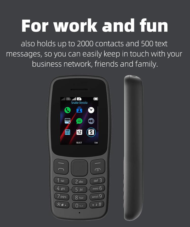 GSM 2G Basic Bar Feature Phone, Big Buttons, Simple Operation, Ideal for Elderly & Students as Backup Phone