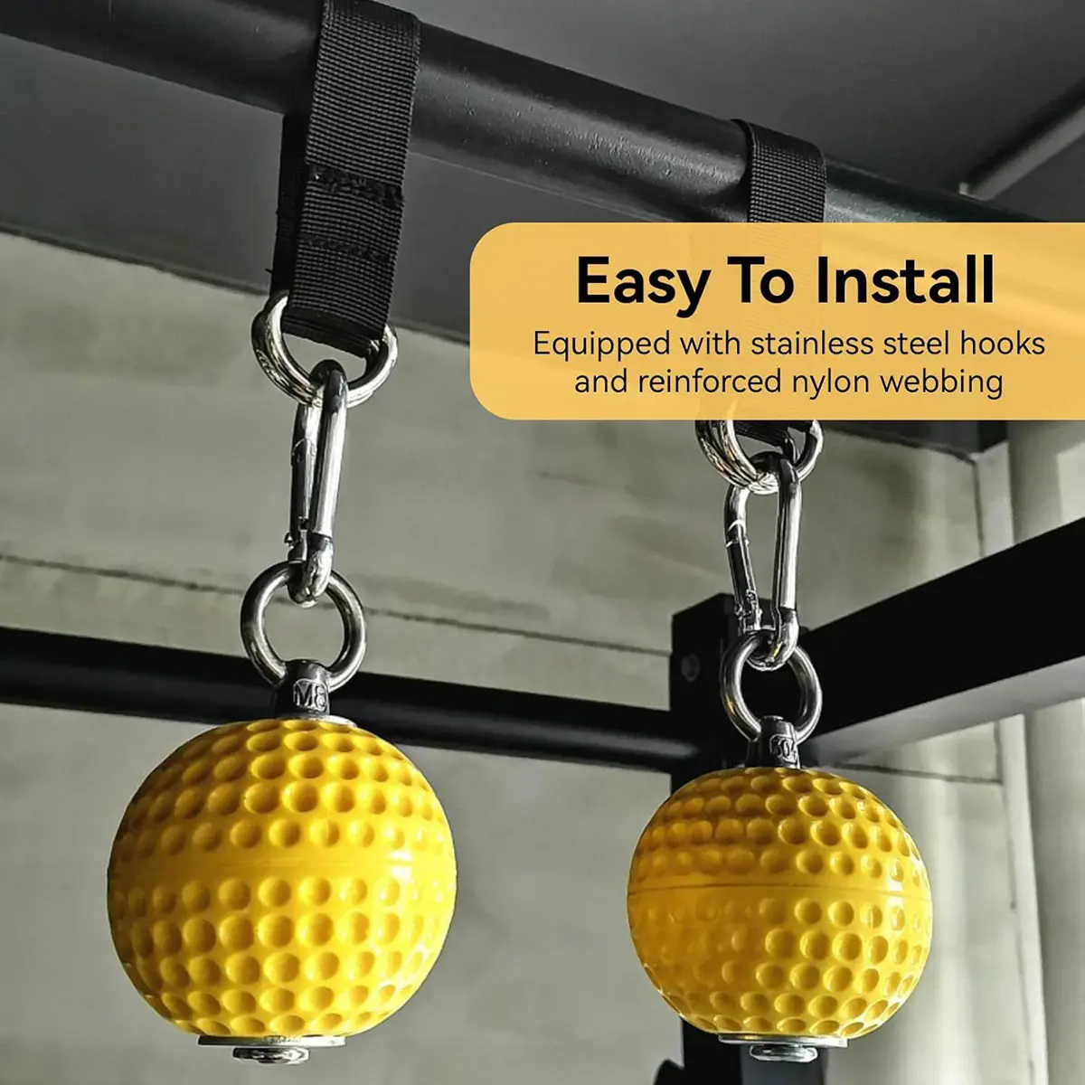 Wrist Strengthener Balls with Straps and Carabiners, Hand Grip Trainer for Fitness, Climbing, and Muscle Training