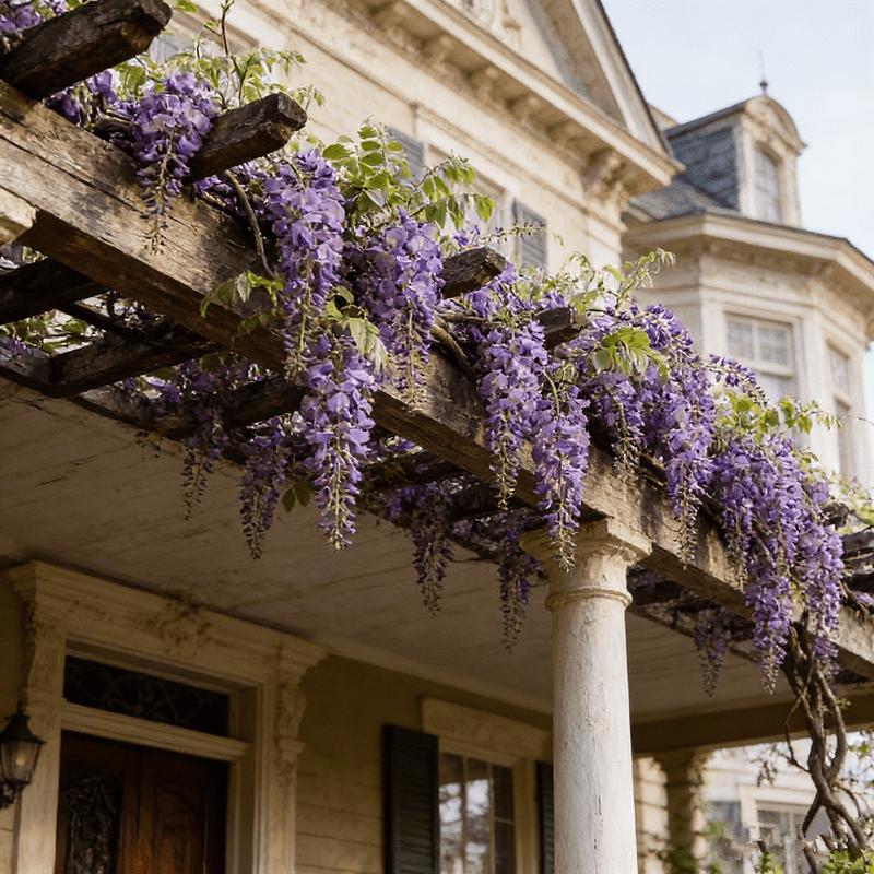 Wisteria seedlings, climbing Wisteria, suitable for gardens, easy to climb, garden flower wall scene, blooming green plants