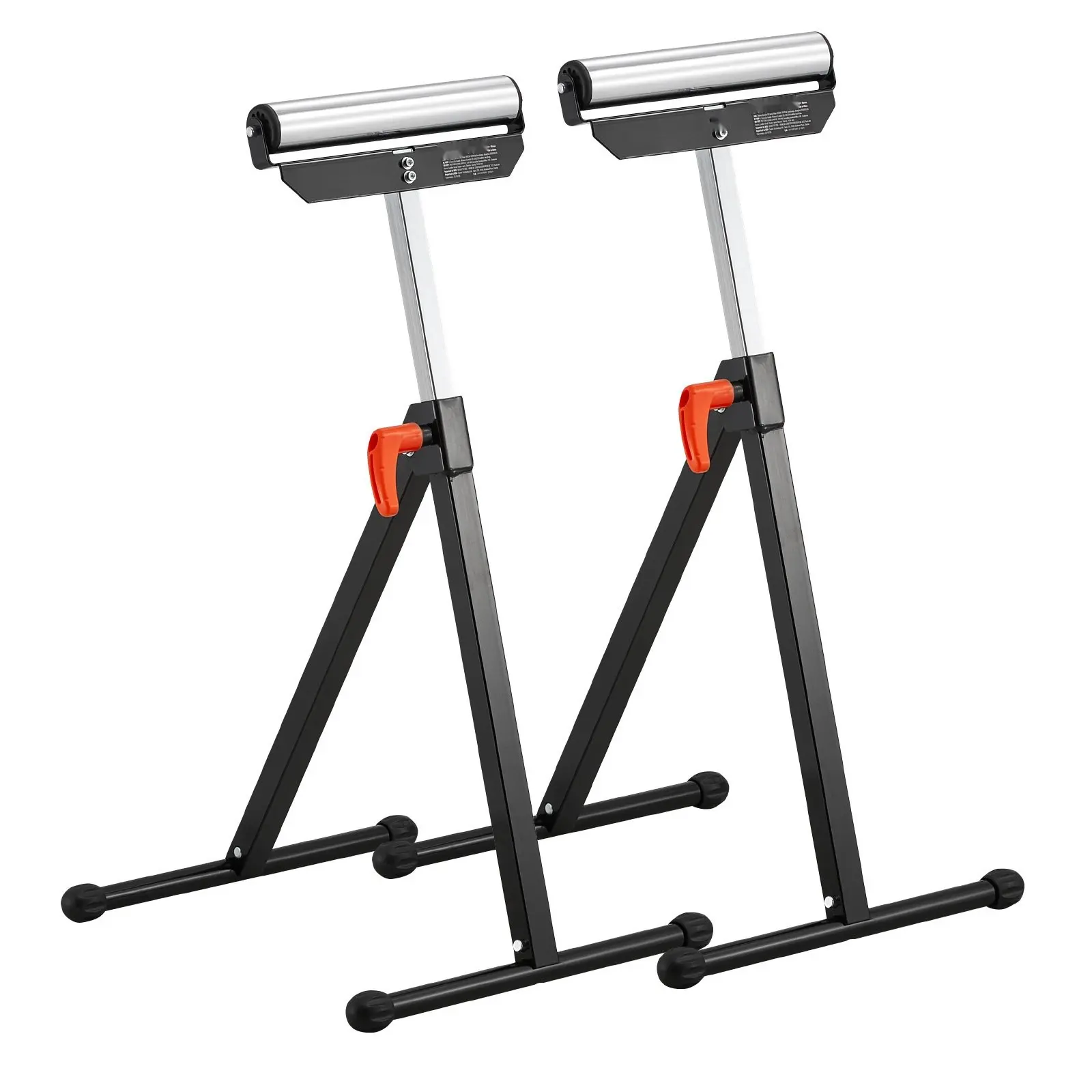 Set Of 2 Folding Woodworking Roller Stands With 135-Pound Capacity, Adjustable Height Range 26.8-42.5 Inches, Portable Workshop Supports For Long Boards, Lightweight Steel Frame, Durable Construction For Cutting, Sanding, Routing