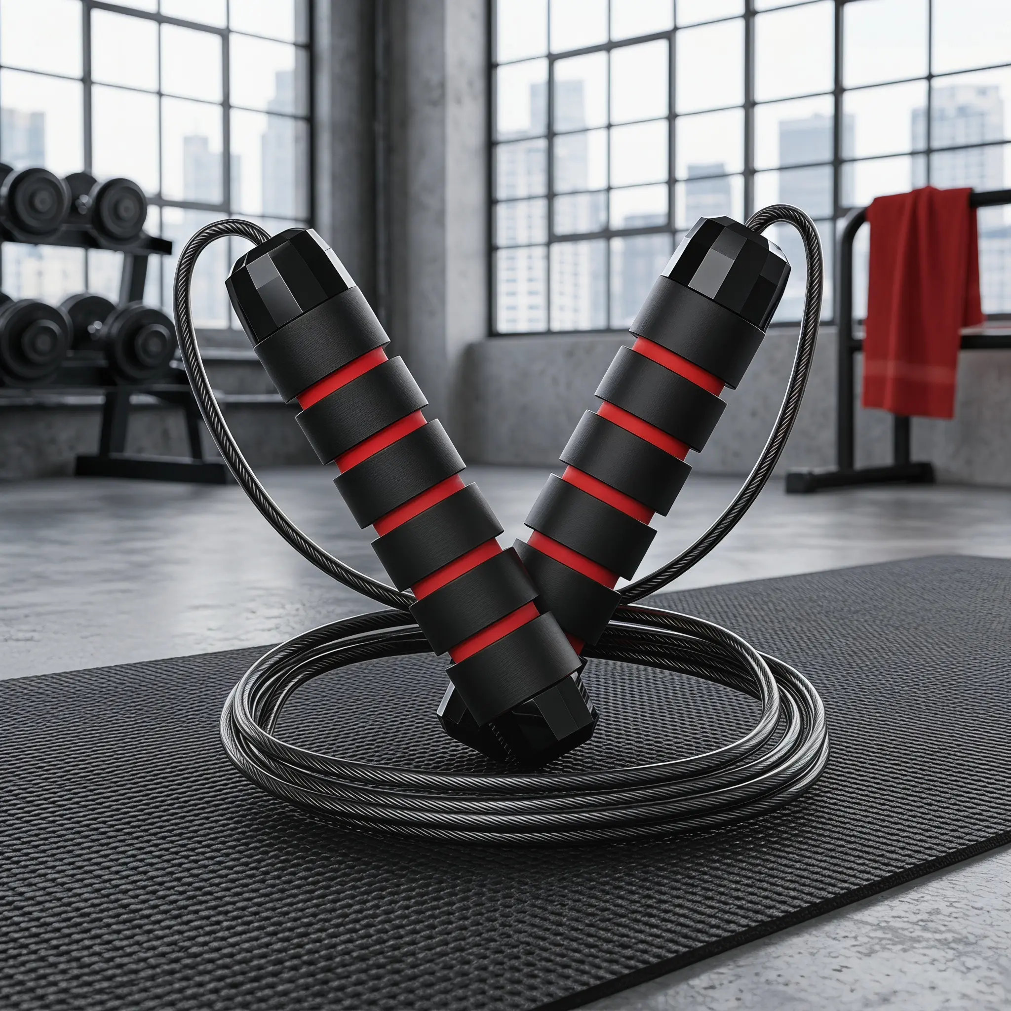 Steel Wire Jump Rope, Anti-Slip Foam Handle Adjustable Fitness Skipping Rope for Home Workout Gym Exercise-YY1