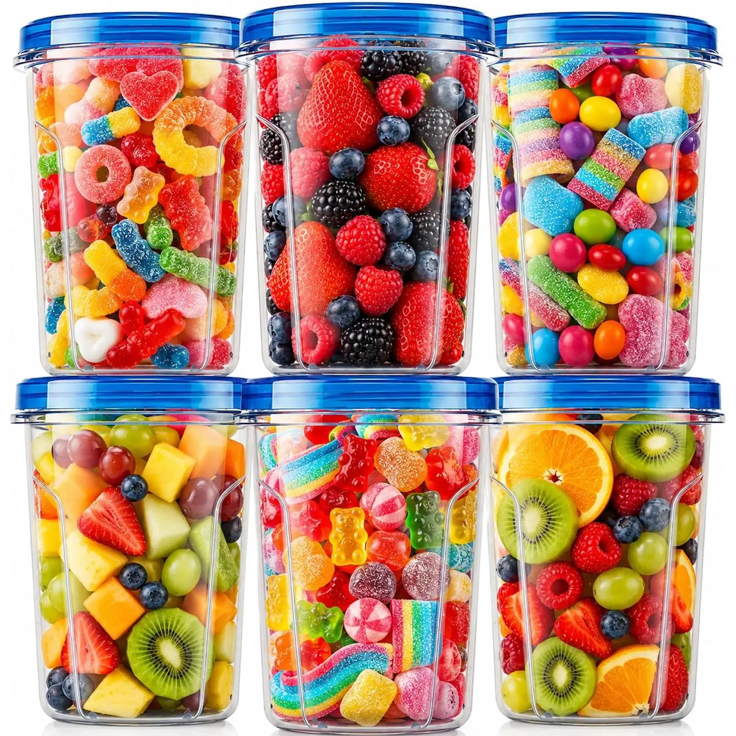Freezer Containers, 6 Pack, 32 Oz, Leakproof   | Twist-top screw- closures help  spills during storage, transport, and meal prep.