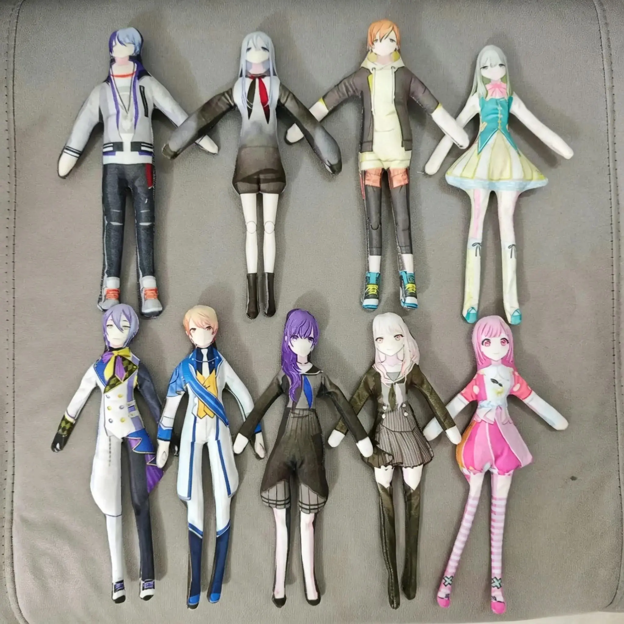 28cm Anime Project Sekai Shinonome Ena Plush Doll - Handmade Craft Plushies with Movable Wire Skeleton, Unisex Poseable Stuffed Toy for Anime Fans, Room Decor