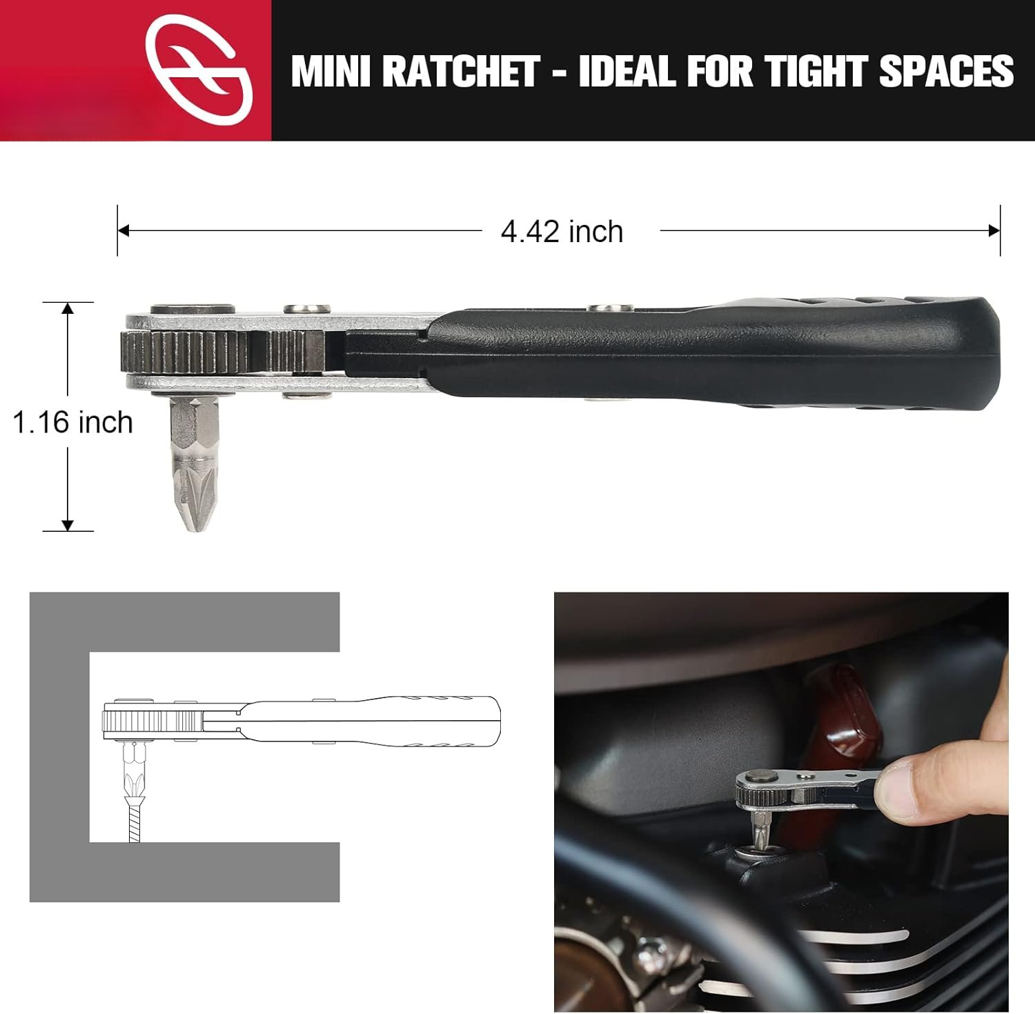 Mini Ratchet Set, 22- 1/4 Ratchet Right Angle , 36- Small Ratcheting Wrench Bit Ratchet For Tight Spaces, with Phillips, Slotted, Torx, Hex, Square and Adapter for Socket