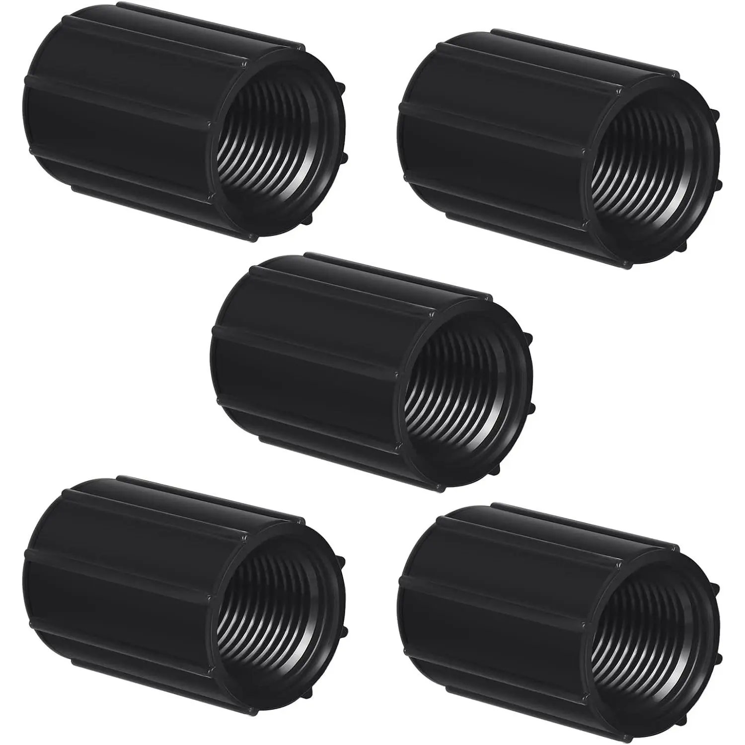 5 Pcs 1/2 Inch PVC Double Female Threaded Coupling Sprinkler Extension Riser Pipe Fitting Garden Drip Irrigation System NPT Coupler for Irrigation Tube Yard Sprinkler Riser Accessories