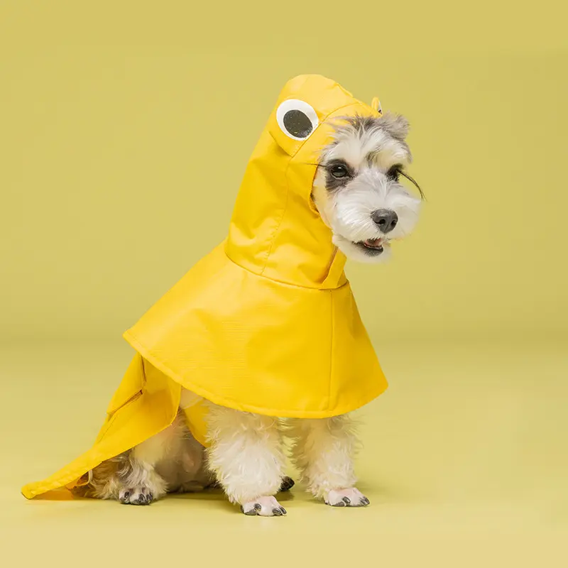 Funny Frog Pet Raincoat - Waterproof & Windproof Dog Rain Cape Cloak, Cute Doggy Rain Poncho Apparel with Leash Hole for Outdoor Rainy Days, Travel Ready