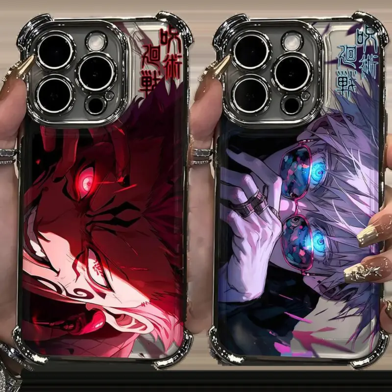 Anime Jujutsu Kaisen Gojo Satoru Personalized Smartphone Case - TPU Shockproof, Anti-Drop Polycarbonate Armor Cover, Full Print, Snug Fit, Compatible with iPhone 17/16/15/14/13/12/11 Pro Max Plus, Includes Screen Protector (For Anime Fans)