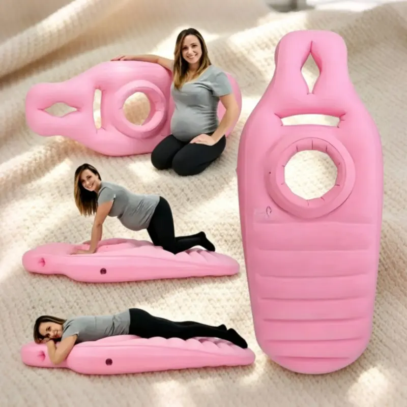 Inflatable Pregnancy Yoga Mat, Fleece PVC Portable Multi-Use Maternity Pad, Pregnancy Pillow, Bed Cushion, Prone Sleeping Mattress, Ideal for Indoor Outdoor Relaxation
